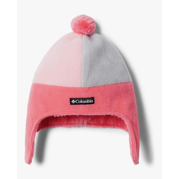 Columbia Youth Kids Pom Pom Fleece Winter Hat Pink Gray L/XL - Picture 1 of 8